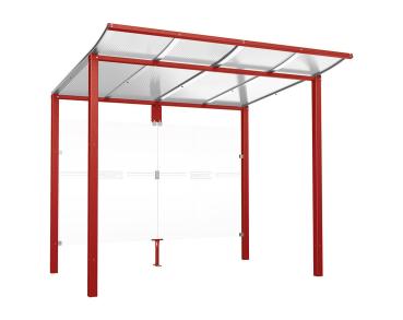 Wartehalle Modulo Farbe:RAL 3004|Länge:2 500 mm|Struktur:Ohne Seitenverkleidung|Weitere Merkmale:Zum Einbetonieren