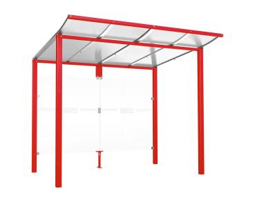 Wartehalle Modulo Farbe:RAL 3020|Länge:2 500 mm|Struktur:Ohne Seitenverkleidung|Weitere Merkmale:Zum Einbetonieren