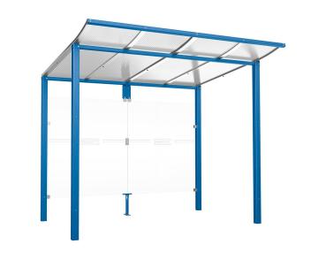 Wartehalle Modulo Farbe:RAL 5010|Länge:2 500 mm|Struktur:Ohne Seitenverkleidung|Weitere Merkmale:Zum Einbetonieren