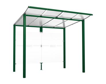 Wartehalle Modulo Farbe:RAL 6005|Länge:2 500 mm|Struktur:Ohne Seitenverkleidung|Weitere Merkmale:Zum Einbetonieren