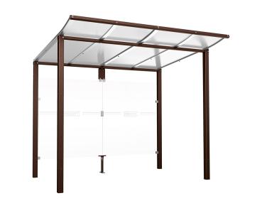 Wartehalle Modulo Farbe:RAL 8017|Länge:2 500 mm|Struktur:Ohne Seitenverkleidung|Weitere Merkmale:Zum Einbetonieren