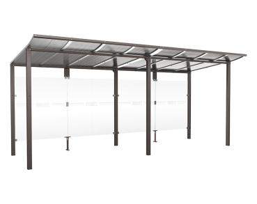 Wartehalle Modulo Farbe:Procity grau|Länge:5 000 mm|Struktur:Ohne Seitenverkleidung|Weitere Merkmale:Zum Einbetonieren