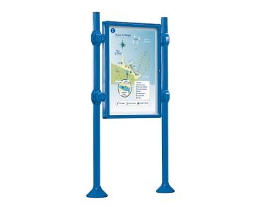 Informationskasten Province gebürsteter Edelstahl Farbe:RAL 5010|Länge:B 800 x H 1200 mm|Struktur:Grundmodell|Weitere Merkmale:Doppelseitig|Titelleisten:Ohne Titelleiste