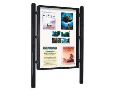 Informationskasten Vega Farbe:RAL 9005|Struktur:Doppelseitig|Abmessungen:B 1255 x H 1700 mm