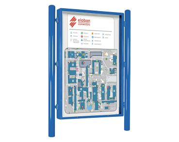Informationskasten Vega Farbe:RAL 5010|Struktur:Einseitig|Abmessungen:B 1310 x H 1860 mm