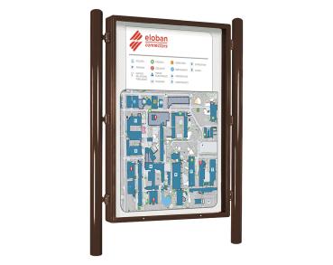 Informationskasten Vega Farbe:RAL 8017|Struktur:Doppelseitig|Abmessungen:B 1310 x H 1860 mm