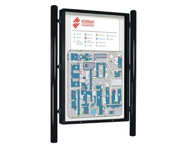 Informationskasten Vega Farbe:RAL 9005|Struktur:Doppelseitig|Abmessungen:B 1310 x H 1860 mm