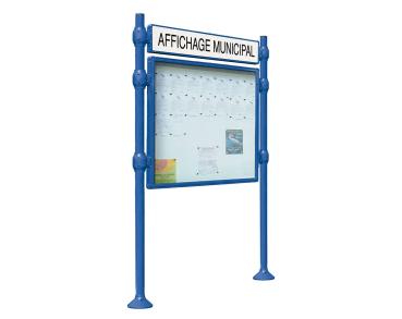 Informationskasten Province gebürsteter Edelstahl Farbe:RAL 5010|Länge:H 800 x 1200 mm|Struktur:Grundmodell|Weitere Merkmale:Einseitig|Titelleisten:Mit Titelleiste