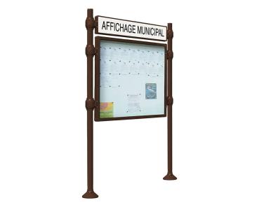 Informationskasten Province gebürsteter Edelstahl Farbe:RAL 8017|Länge:H 800 x 1200 mm|Struktur:Grundmodell|Weitere Merkmale:Einseitig|Titelleisten:Mit Titelleiste