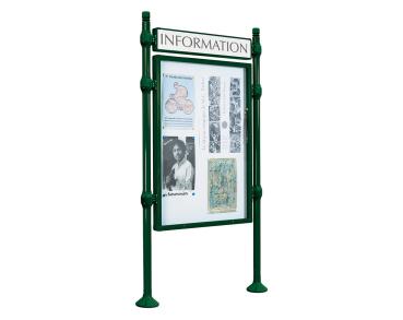 Informationskasten Procince City Farbe:RAL 6005|Länge:B 800 x H 1200 mm|Struktur:Grundmodell|Weitere Merkmale:Einseitig|Titelleisten:Mit Titelleiste