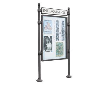 Informationskasten Procince City Farbe:Procity grau|Länge:B 1200 x H 1600 mm|Struktur:Grundmodell|Weitere Merkmale:Doppelseitig|Titelleisten:Mit Titelleiste