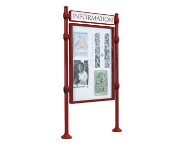 Informationskasten Province Agora Farbe:RAL 3004|Länge:B 800 x H 1200 mm|Struktur:Grundmodell|Weitere Merkmale:Einseitig|Titelleisten:Mit Titelleiste