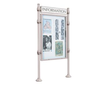 Informationskasten Province Agora Farbe:RAL 7044|Länge:B 800 x H 1200 mm|Struktur:Grundmodell|Weitere Merkmale:Einseitig|Titelleisten:Mit Titelleiste