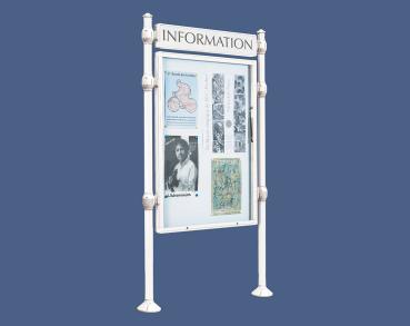 Informationskasten Province Agora Farbe:RAL 9010|Länge:B 800 x H 1200 mm|Struktur:Grundmodell|Weitere Merkmale:Einseitig|Titelleisten:Mit Titelleiste