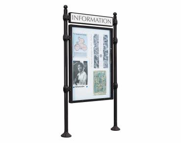 Informationskasten Province Kugel Farbe:RAL 9005|Länge:B 800 x H 1200 mm|Struktur:Grundmodell|Weitere Merkmale:Einseitig|Titelleisten:Mit Titelleiste