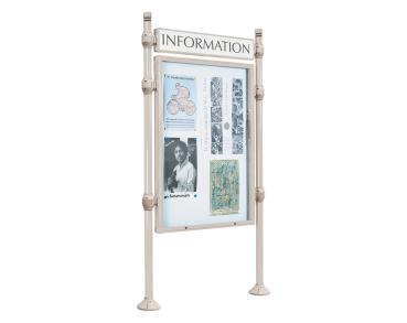 Informationskasten Procince City Farbe:RAL 7044|Länge:B 800 x H 1200 mm|Struktur:Grundmodell|Weitere Merkmale:Doppelseitig|Titelleisten:Mit Titelleiste
