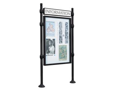 Informationskasten Procince City Farbe:RAL 9005|Länge:B 800 x H 1200 mm|Struktur:Grundmodell|Weitere Merkmale:Doppelseitig|Titelleisten:Mit Titelleiste
