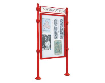 Informationskasten Province Agora Farbe:RAL 3020|Länge:B 800 x H 1200 mm|Struktur:Grundmodell|Weitere Merkmale:Doppelseitig|Titelleisten:Mit Titelleiste