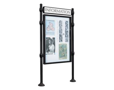 Informationskasten Province Agora Farbe:RAL 9005|Länge:B 800 x H 1200 mm|Struktur:Grundmodell|Weitere Merkmale:Doppelseitig|Titelleisten:Mit Titelleiste