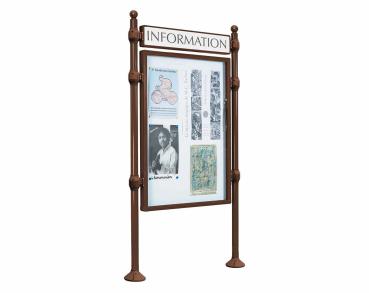 Informationskasten Province Kugel Farbe:RAL 8017|Länge:B 800 x H 1200 mm|Struktur:Grundmodell|Weitere Merkmale:Doppelseitig|Titelleisten:Mit Titelleiste