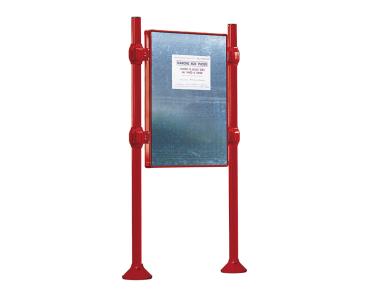 Freies Plakatieren Province gebürsteter Edelstahl Farbe:RAL 3004|Länge:B 870 x H 1225 mm|Struktur:Grundmodell|Titelleisten:Ohne Titelleiste