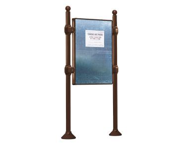 Freies Plakatieren Province Kugel Farbe:RAL 8017|Länge:L 1225 x H 1670 mm|Struktur:Grundmodell|Titelleisten:Ohne Titelleiste