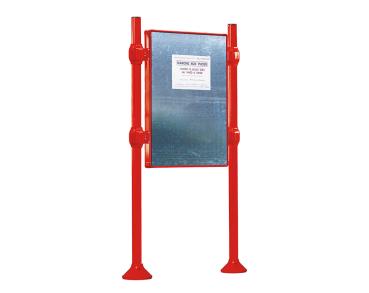 Freies Plakatieren Province gebürsteter Edelstahl Farbe:RAL 3020|Länge:L 1225 x H 1670 mm|Struktur:Grundmodell|Titelleisten:Ohne Titelleiste
