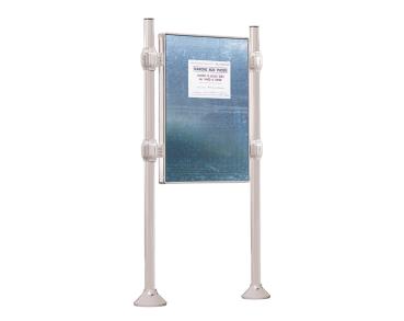 Freies Plakatieren Province gebürsteter Edelstahl Farbe:RAL 7044|Länge:L 1225 x H 1670 mm|Struktur:Grundmodell|Titelleisten:Ohne Titelleiste