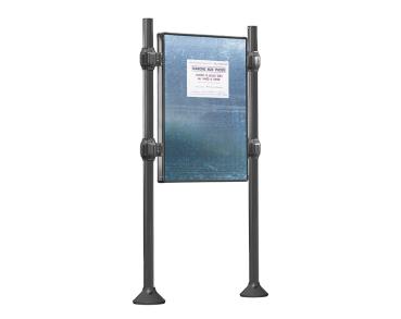 Freies Plakatieren Province gebürsteter Edelstahl Farbe:Procity grau|Länge:L 1225 x H 1670 mm|Struktur:Grundmodell|Titelleisten:Ohne Titelleiste