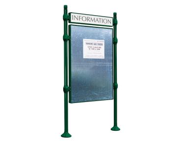 Freies Plakatieren Province City Farbe:RAL 6005|Länge:L 1225 x H 1670 mm|Struktur:Grundmodell|Titelleisten:Mit Titelleiste