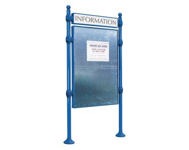 Freies Plakatieren Province Kugel Farbe:RAL 5010|Länge:L 1225 x H 1670 mm|Struktur:Grundmodell|Titelleisten:Mit Titelleiste