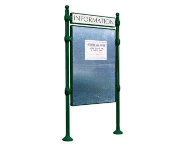 Freies Plakatieren Province Kugel Farbe:RAL 6005|Länge:L 1225 x H 1670 mm|Struktur:Grundmodell|Titelleisten:Mit Titelleiste