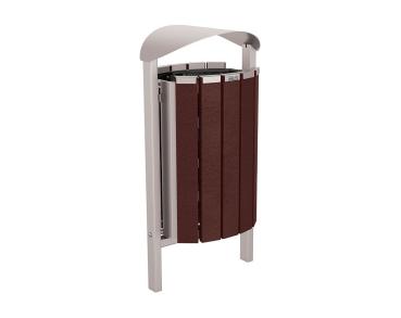 Abfallbehälter Silaos® aus Recycling-Kunststoff 50 Liter Farbe:RAL 7044|Struktur:Ohne Ascher|Weitere Merkmale:Zum Einbetonieren