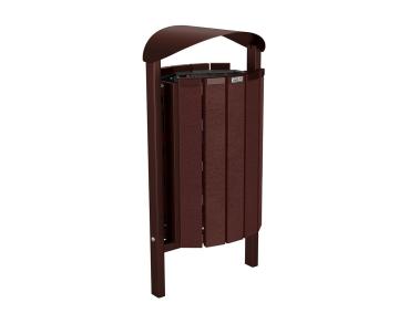Abfallbehälter Silaos® aus Recycling-Kunststoff 50 Liter Farbe:RAL 8017|Struktur:Ohne Ascher|Weitere Merkmale:Zum Einbetonieren