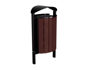 Abfallbehälter Silaos® aus Recycling-Kunststoff 50 Liter Farbe:RAL 9005|Struktur:Ohne Ascher|Weitere Merkmale:Zum Einbetonieren