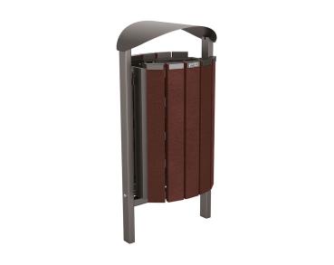 Abfallbehälter Silaos® aus Recycling-Kunststoff 50 Liter Farbe:Procity grau|Struktur:Ohne Ascher|Weitere Merkmale:Zum Einbetonieren