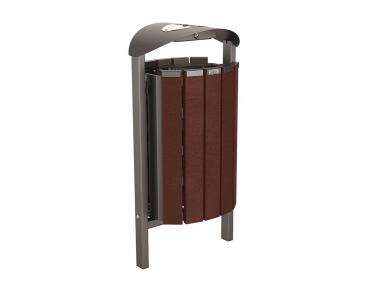 Abfallbehälter Silaos® aus Recycling-Kunststoff 50 Liter Farbe:Procity grau|Struktur:Mit Ascher|Weitere Merkmale:Zum Einbetonieren