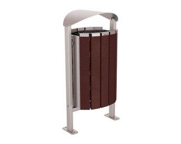 Abfallbehälter Silaos® aus Recycling-Kunststoff 50 Liter Farbe:RAL 7044|Struktur:Ohne Ascher|Weitere Merkmale:Auf Bodenplatten