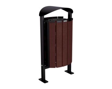 Abfallbehälter Silaos® aus Recycling-Kunststoff 50 Liter Farbe:RAL 9005|Struktur:Ohne Ascher|Weitere Merkmale:Auf Bodenplatten
