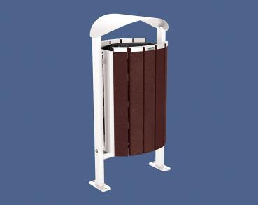 Abfallbehälter Silaos® aus Recycling-Kunststoff 50 Liter Farbe:RAL 9010|Struktur:Ohne Ascher|Weitere Merkmale:Auf Bodenplatten