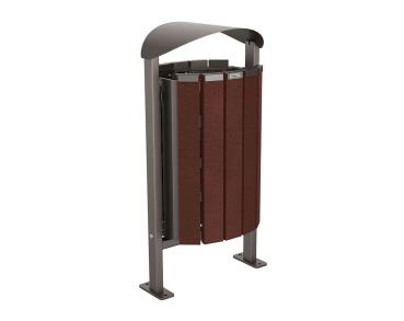 Abfallbehälter Silaos® aus Recycling-Kunststoff 50 Liter Farbe:Procity grau|Struktur:Ohne Ascher|Weitere Merkmale:Auf Bodenplatten