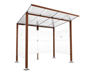 Raucherunterstand Modulo Farbe:Rost Korten Effekt|Struktur:Ohne Frontverkleidung|Weitere Merkmale:Auf Bodenplatten|Abmessungen:2500 mm - Tiefe 2000 mm