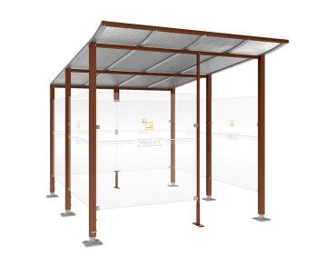Raucherunterstand Modulo Farbe:Rost Korten Effekt|Struktur:Mit Frontverkleidung|Weitere Merkmale:Auf Bodenplatten|Abmessungen:2500 mm - Tiefe 3400 mm