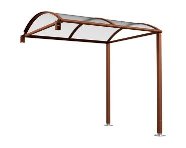 Wegüberdachung Vierkantohr "M" mit Polycarbonat-Verkleidungen