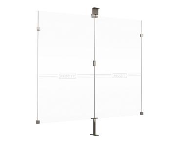 Seitenverkleidung für Wegüberdachung Vierkantrohr "M" mit Glasverkleidungen