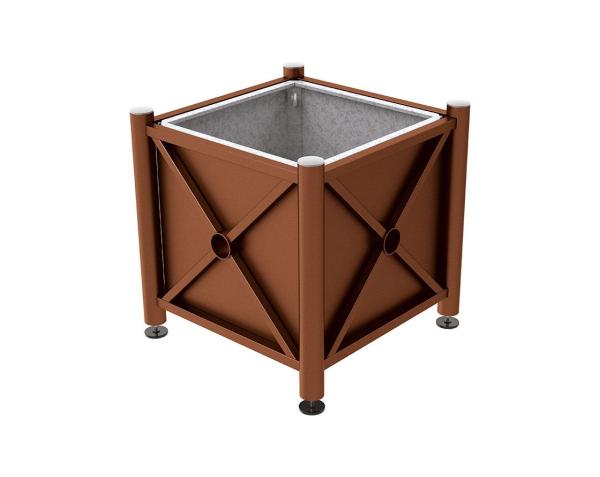 Pflanzbehälter Province aus Stahl - gebürsteter Edelstahl