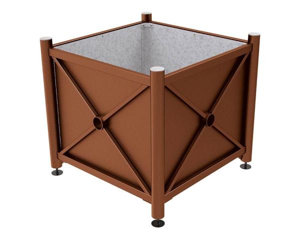 Pflanzbehälter Province aus Stahl - gebürsteter Edelstahl