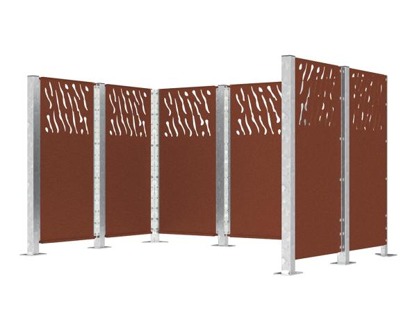 Modulierbare Mülltonnen-Umhausung aus Stahl