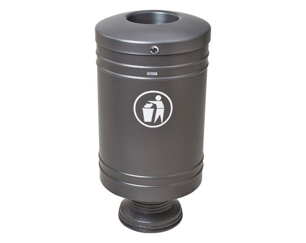 Abfallbehälter Galway 60 Liter Farbe:Procity grau|Struktur:Fuß aus Gussaluminium
