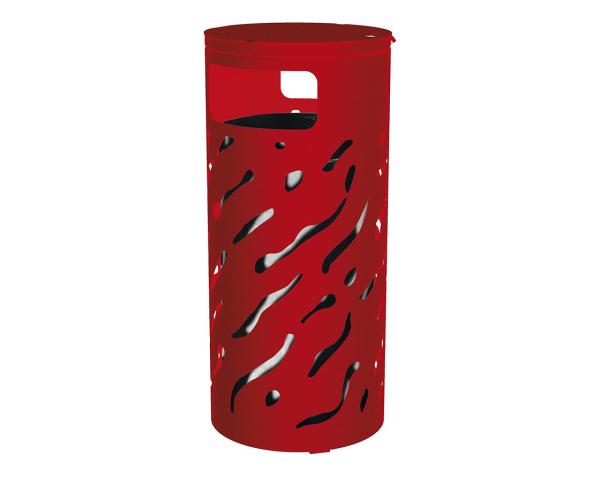 Abfallbehälter Venedig 80 Liter mit erhöhtem Deckel Farbe:RAL 3004|Struktur:Erhöhter Deckel mit Eimer feuerverzinkt